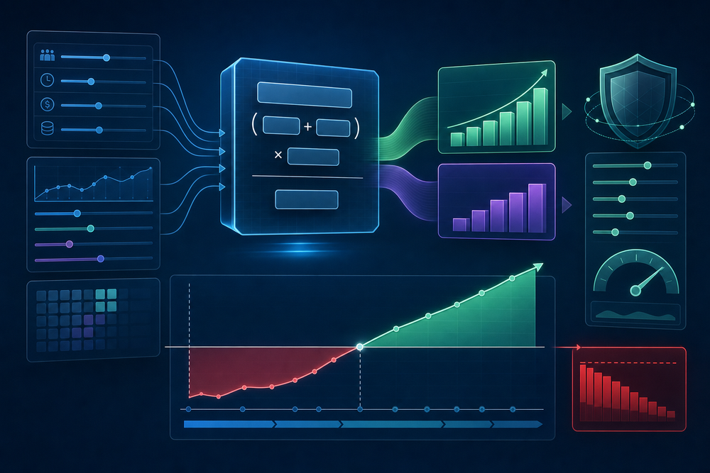 AI workflow automation ROI model showing transparent inputs, sensitivity analysis, risk adjustment, payback, and a do-not-automate threshold